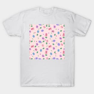 Flowers on Pink T-Shirt